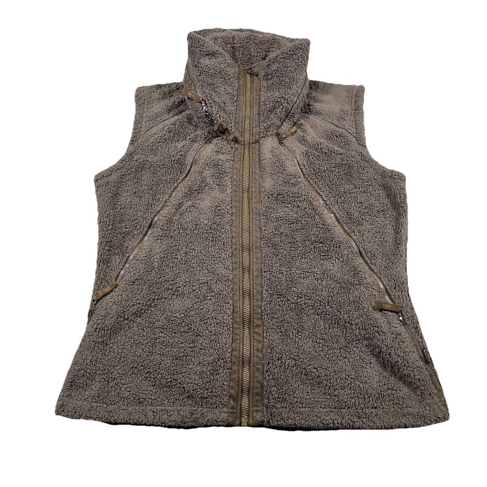 Kuhl Burr Vest Women’s XL Hooded Fleece Full Zip Brown Outdoor